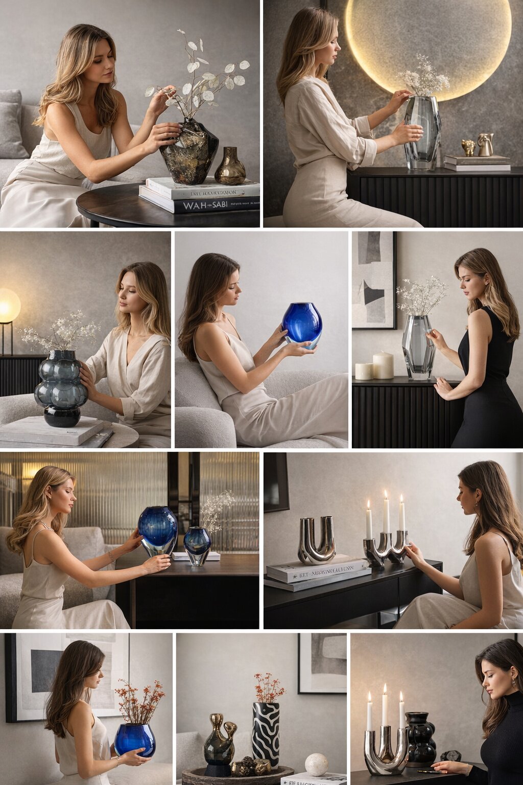 интерьерная композиция с вазой и мягким светом — деталь композиции